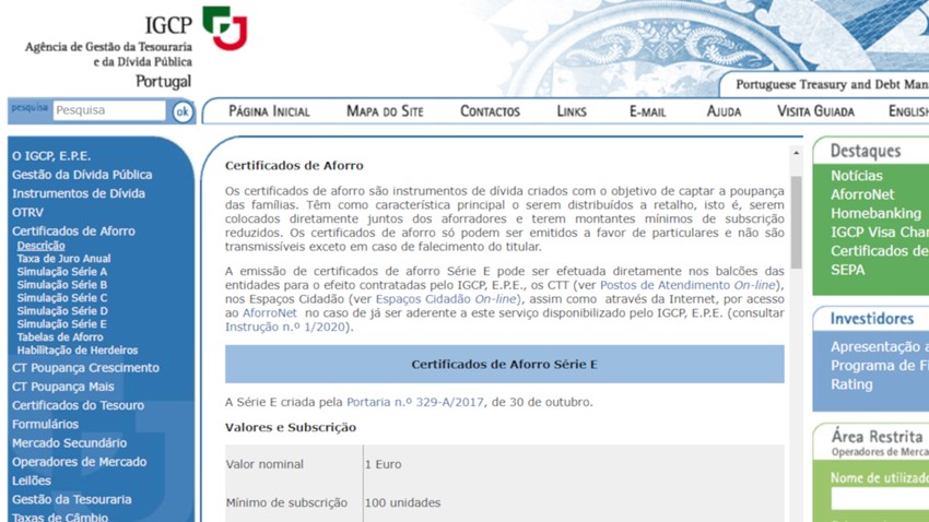 certificados aforro portal