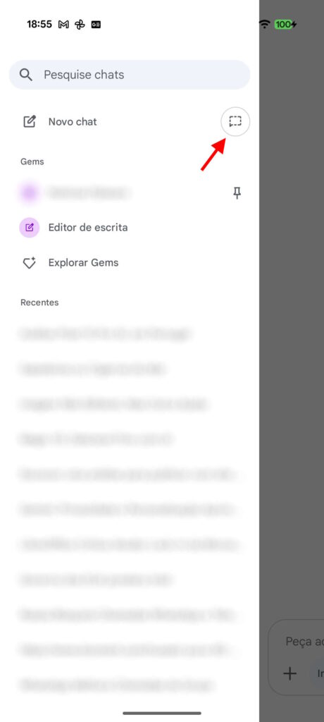 Google Gemini conversas temporárias