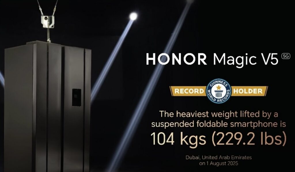 Honor Magic V5 recorde peso Guinness