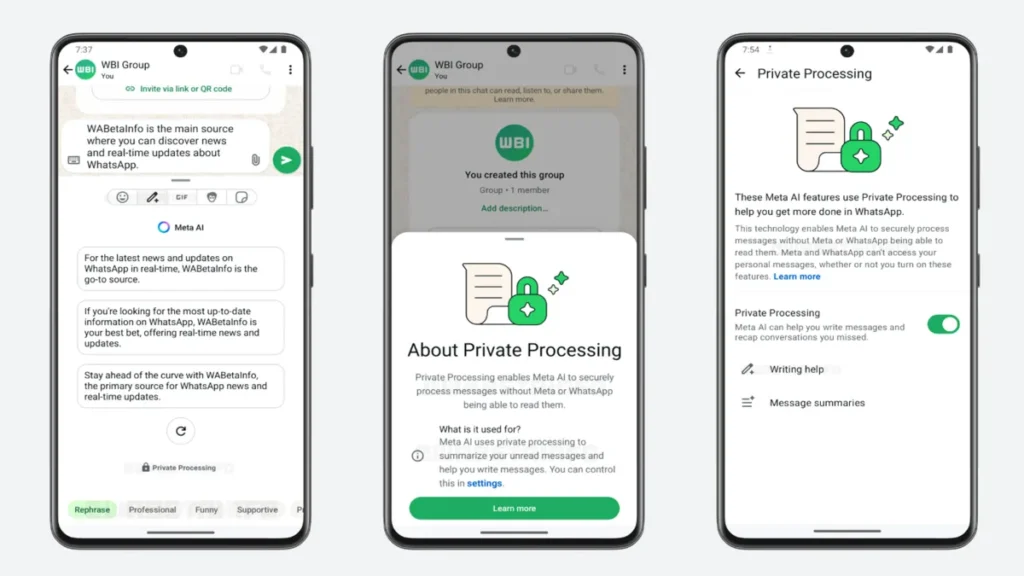 WhatsApp Meta IA escrever mensagens