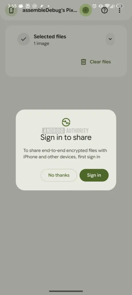Android Google Quick Share iPhone transferir ficheiros