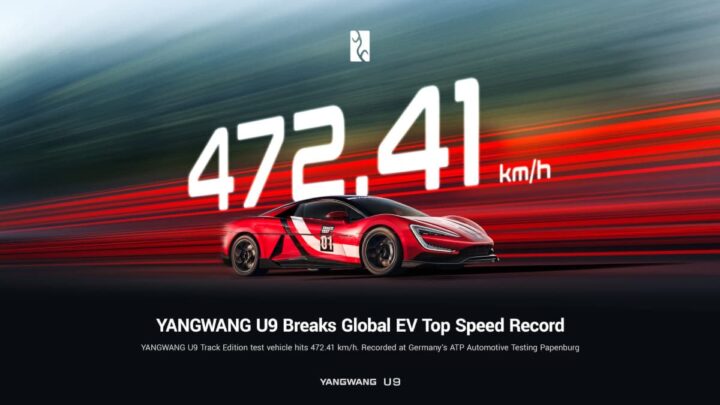 Yangwang U9 Track Edition da BYD atingiu 472,41 km/h