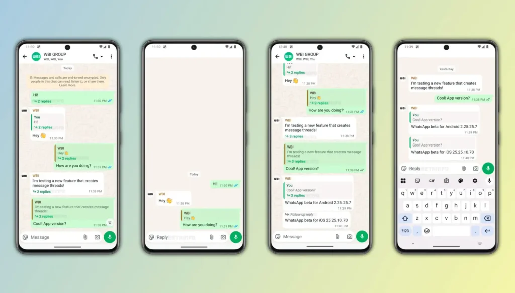 WhatsApp threads conversa grupos